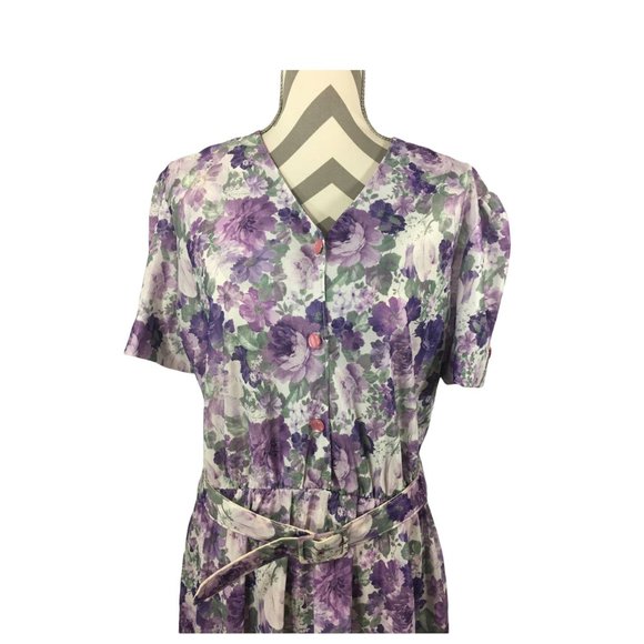 Anthony Richards vintage floral print dress size M - Picture 3 of 8